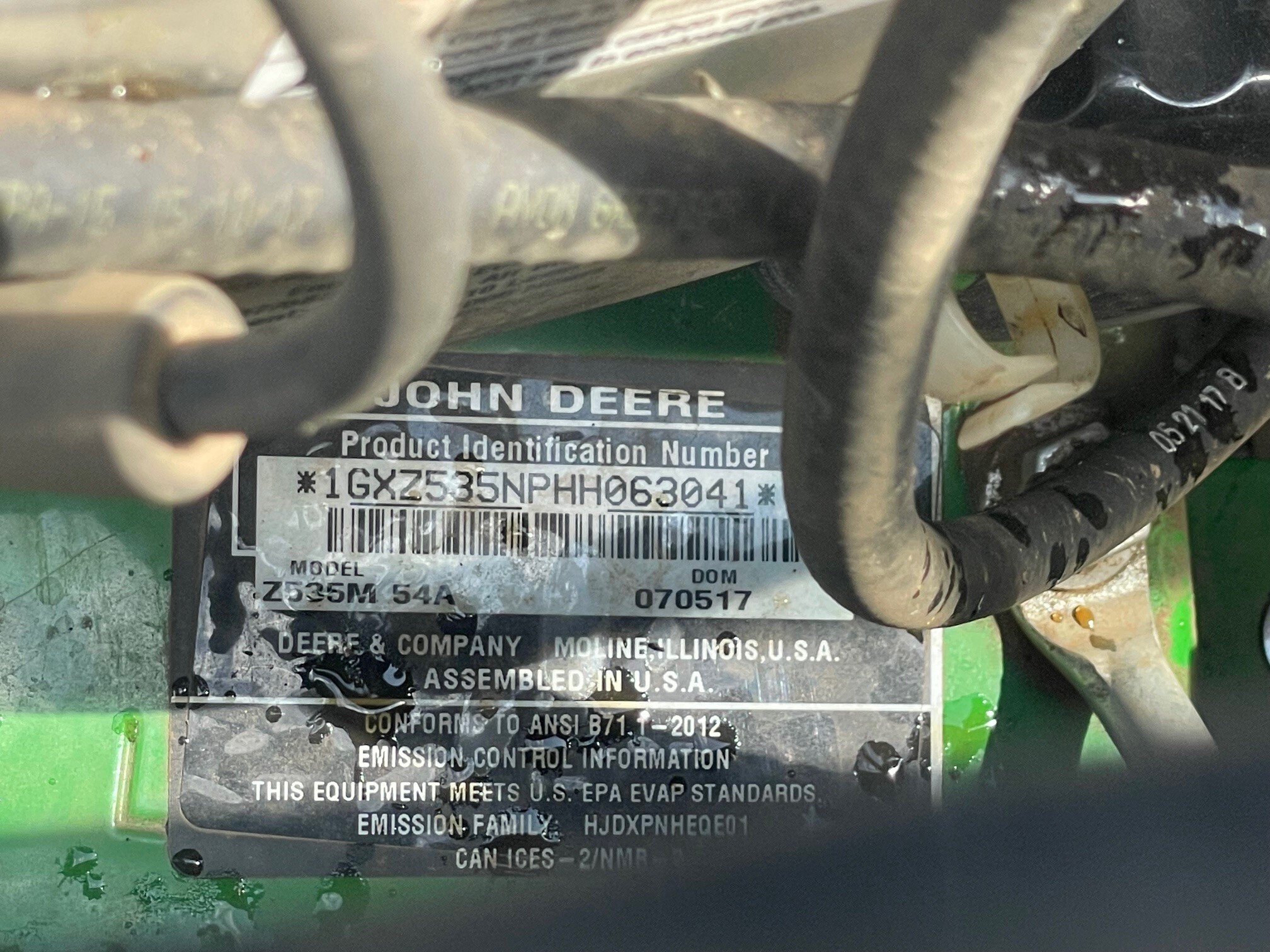 2017 John Deere Z535M Image 7