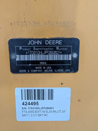 2015 John Deere 310SL HL