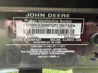 Used 2025 John Deere X330 Lawn & Garden Tractors at Koenig Equipment in Tipp City, OH - Photo14