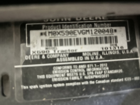 Photo of 2016 John Deere X590