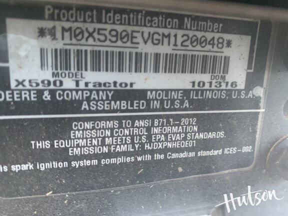 Photo of 2016 John Deere X590