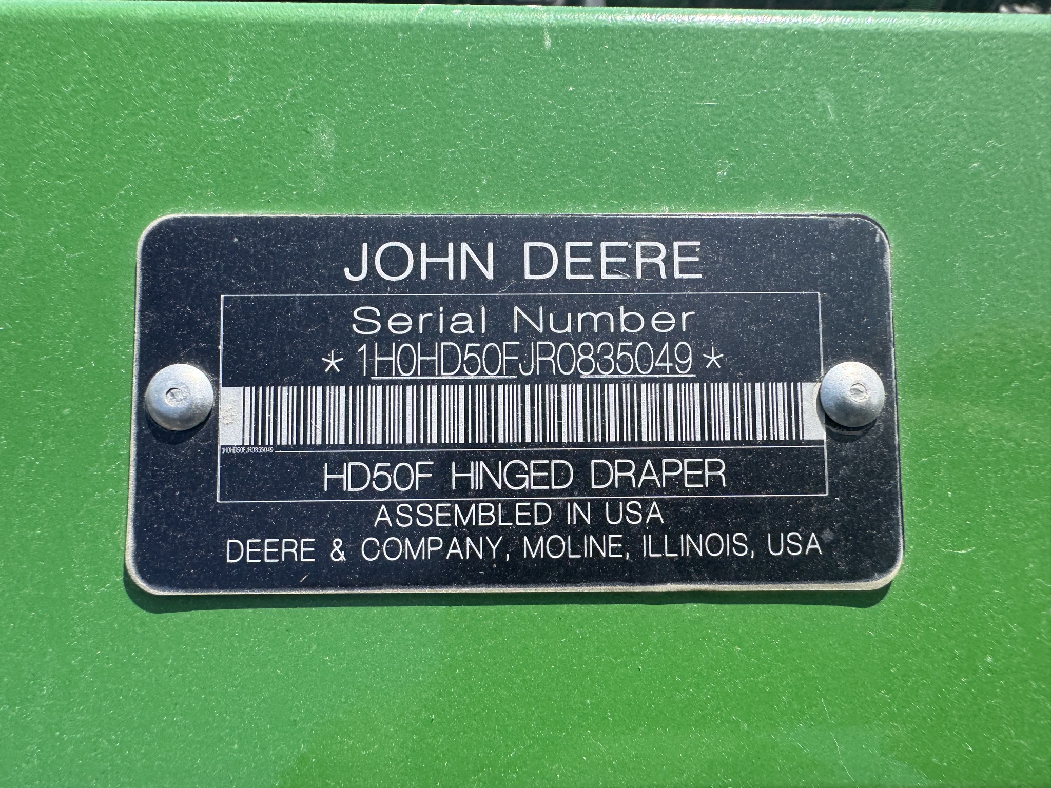  2025 John Deere HDF 50 at Heritage Tractor in Pittsburg, KS