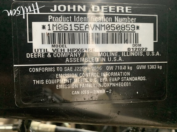 Photo of 2022 John Deere HPX 615E