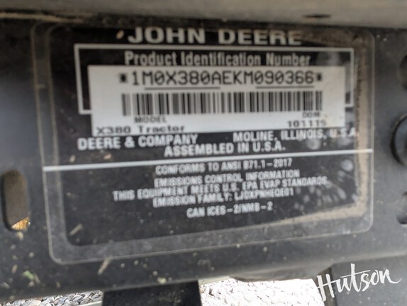 Photo of 2019 John Deere X380