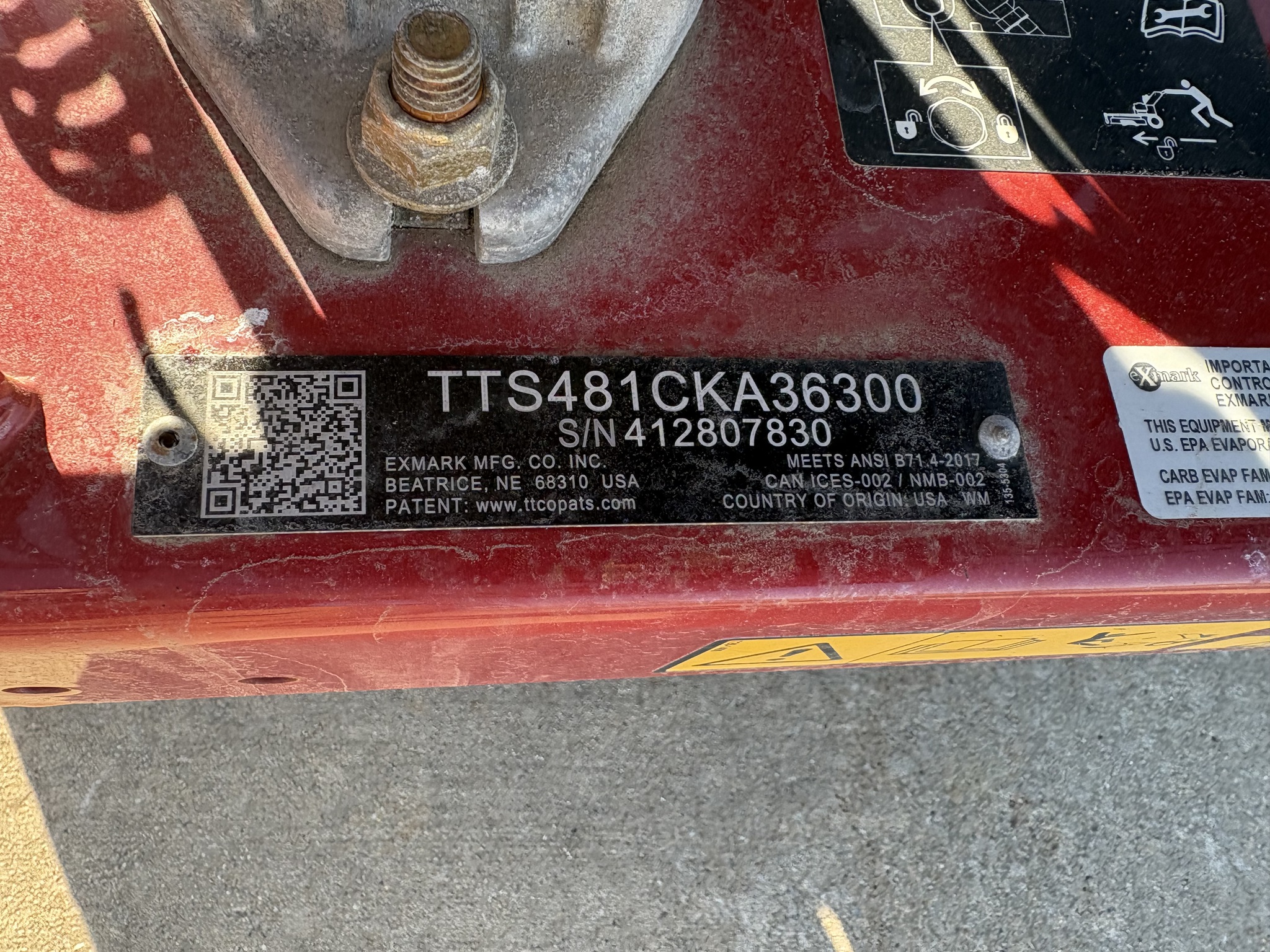  2022 Exmark TTS481CKA36300 at Heritage Tractor in Bloomington, IL