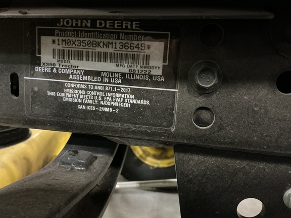 Photo of 2022 John Deere X350