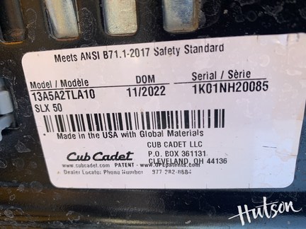 Photo of 2022 Cub Cadet SLX50