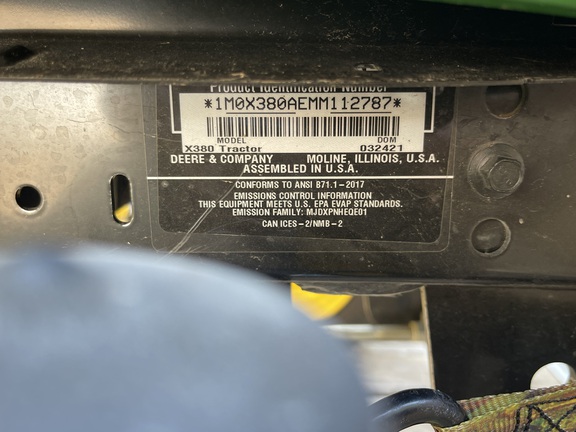 Photo of 2021 John Deere X380