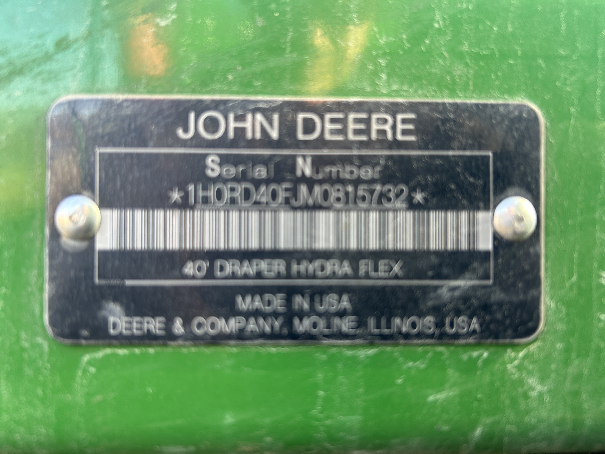  2021 John Deere RD40F at Heritage Tractor in Adrian, MO