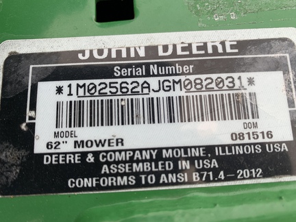 Photo of 2016 John Deere 62 IN