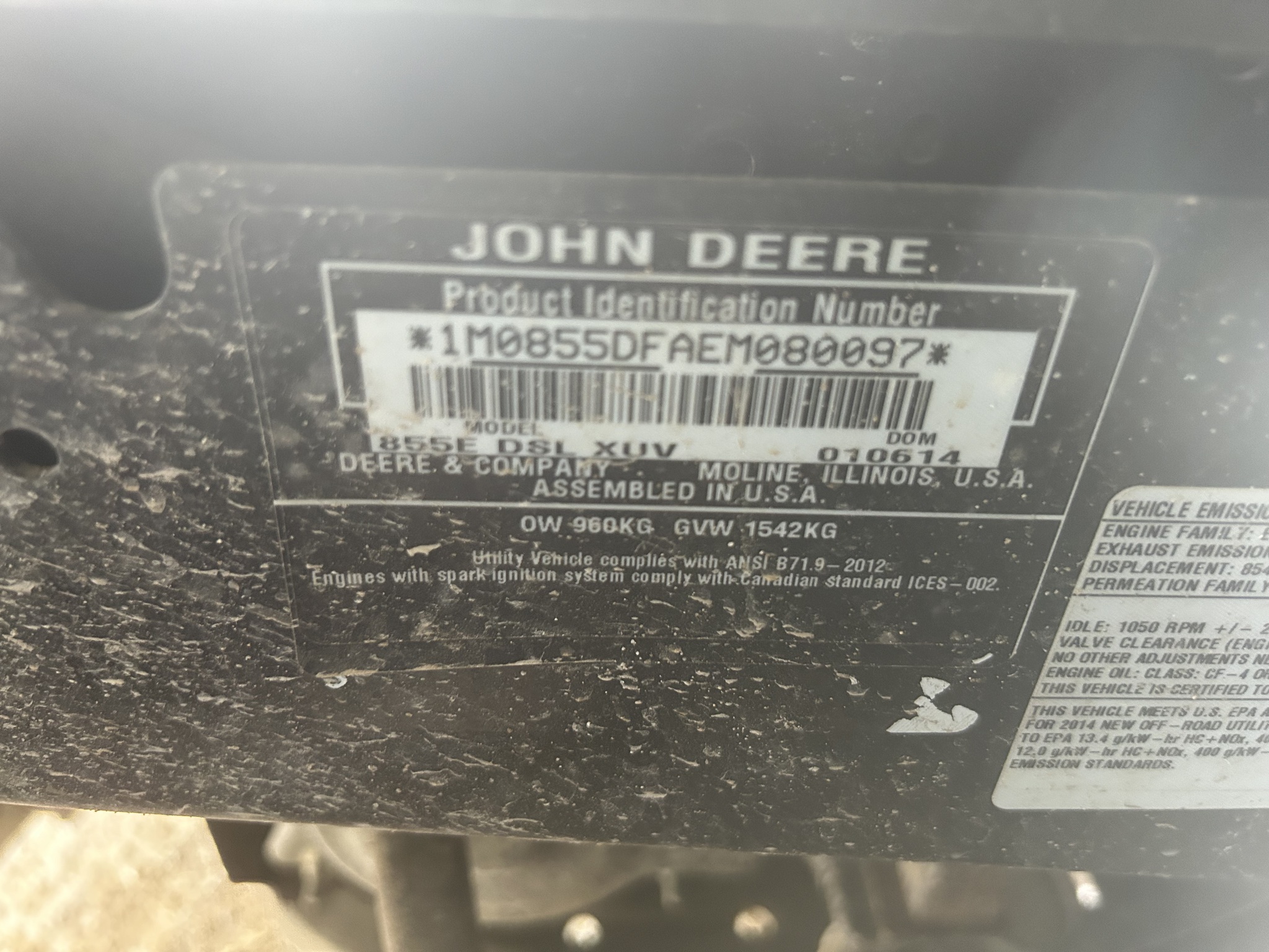  2014 John Deere XUV 855D S4 at Heritage Tractor in Roanoke, IL