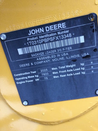 2025 John Deere 310 P