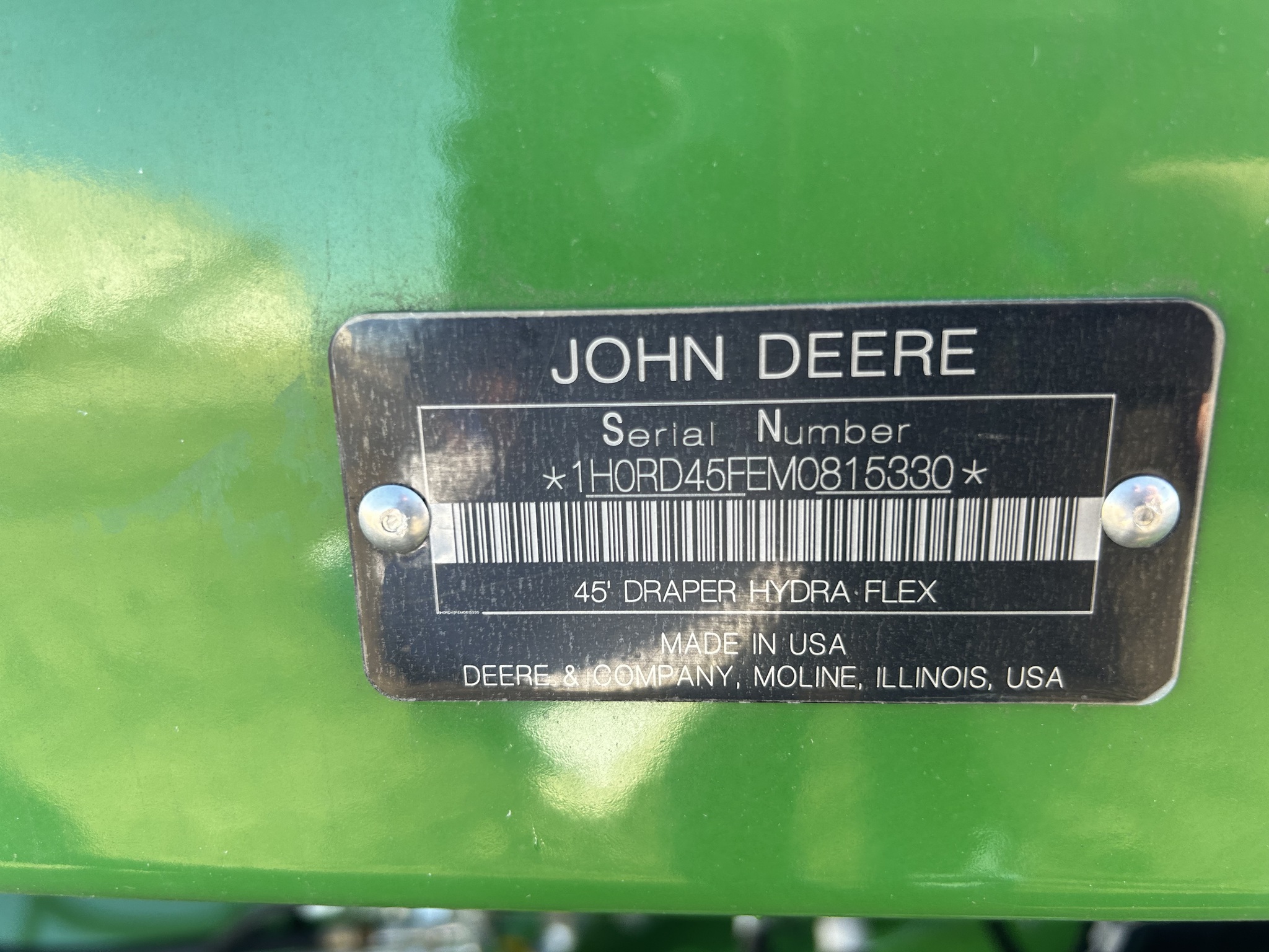  2021 John Deere RD45F at Heritage Tractor in Pontiac, IL