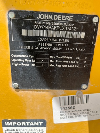 2023 John Deere 744 P