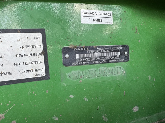 Used 2024 John Deere 412R Self Propelled Sprayers at Horizon Ag & Turf in Vermilion, AB - Photo5