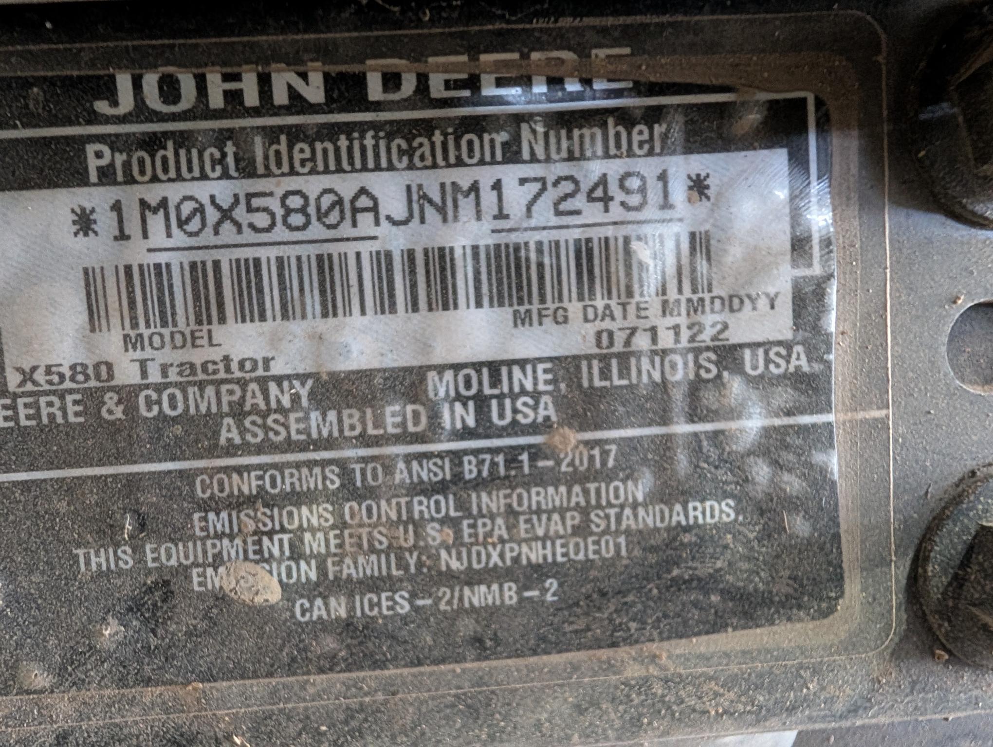 2022 John Deere X580 Image 6