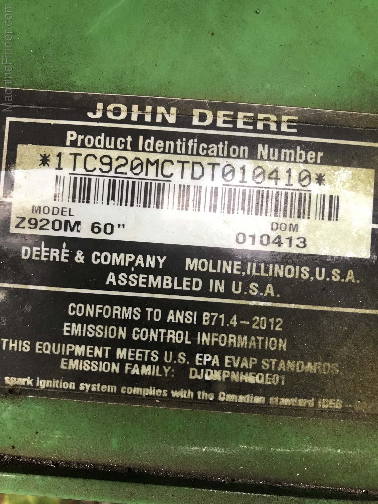 2013 John Deere Z920M Image 3