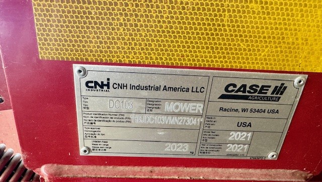 2021 Case IH DC103 Image 6