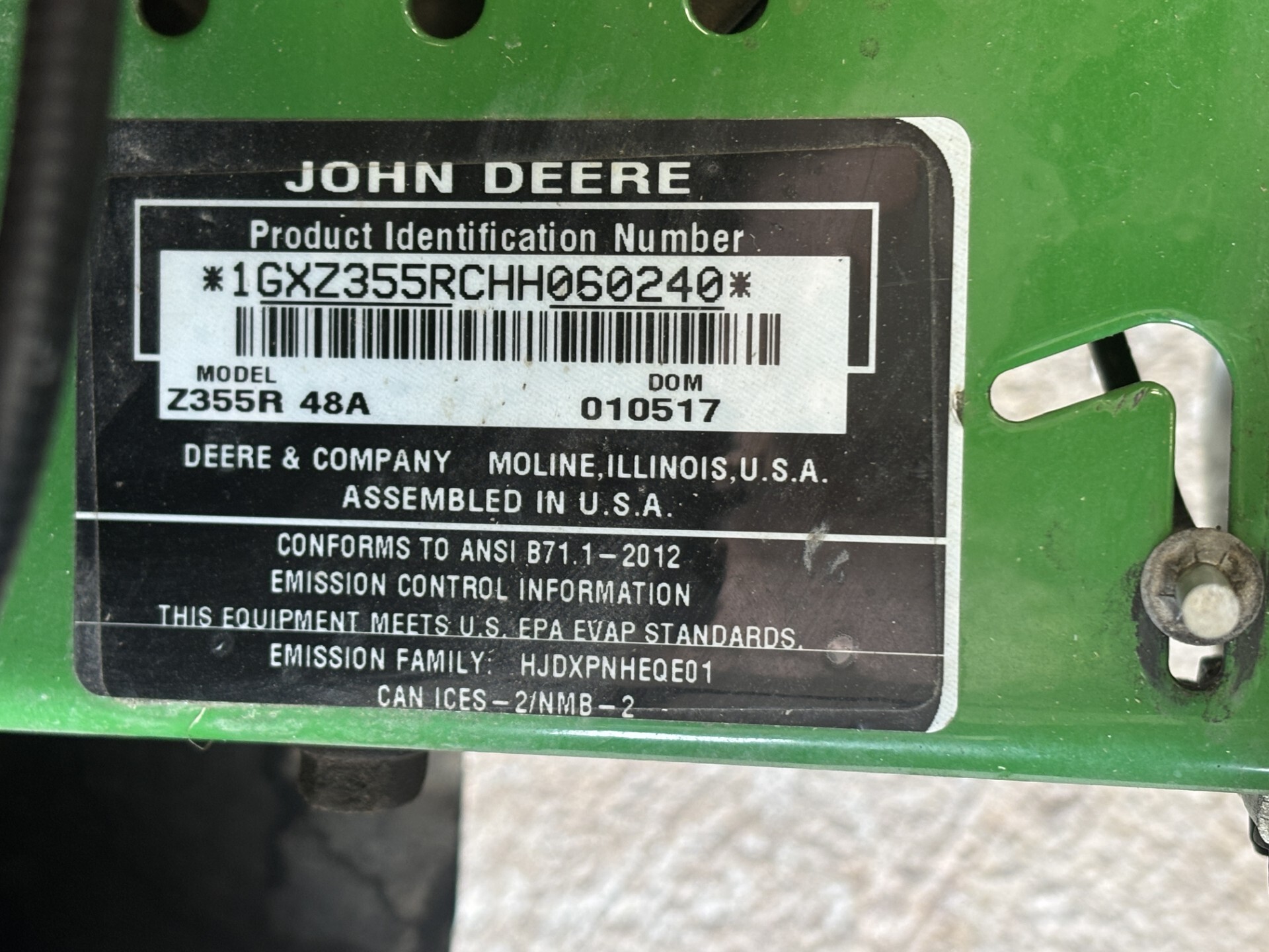 Used 2017 John Deere Z355R Zero Turn Mowers at Koenig Equipment in Germantown, OH - PhotoXL16