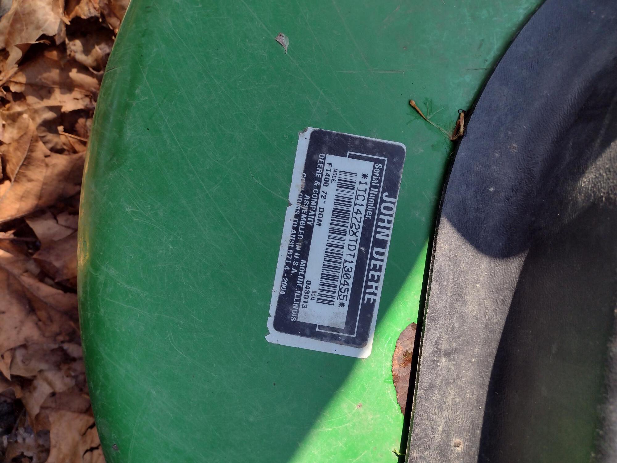 2013 John Deere 1435 parts unit Image 5