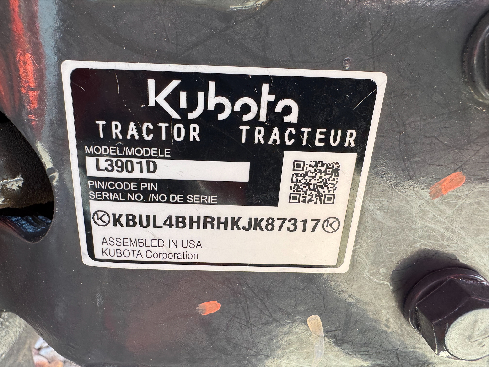 2020 Kubota L3901 Image 8