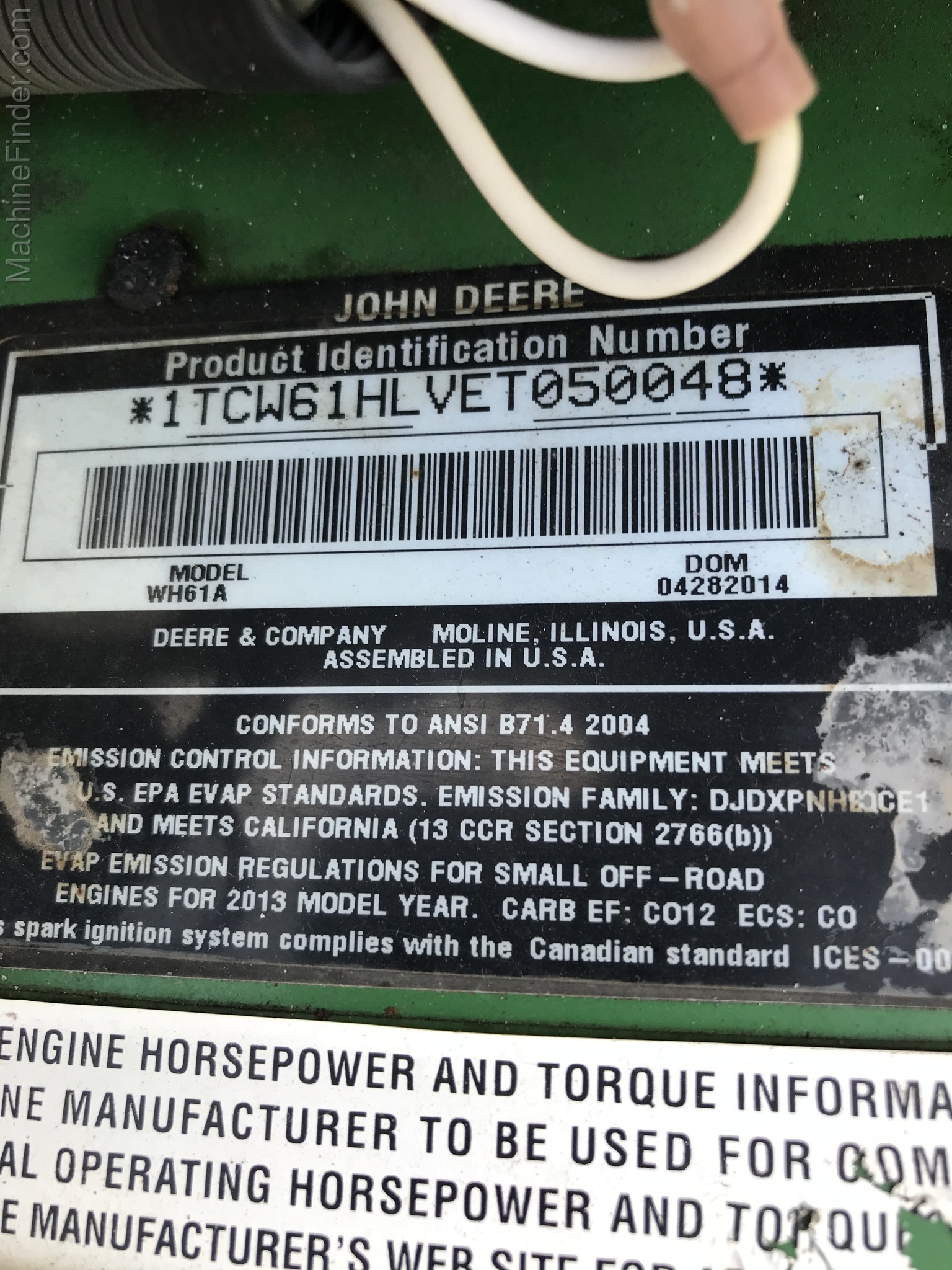 2014 John Deere WH61A Image 4