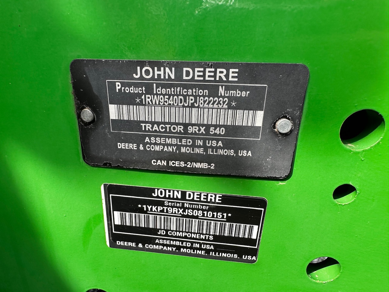  2023 John Deere 9RX 540 at Heritage Tractor in Pontiac, IL