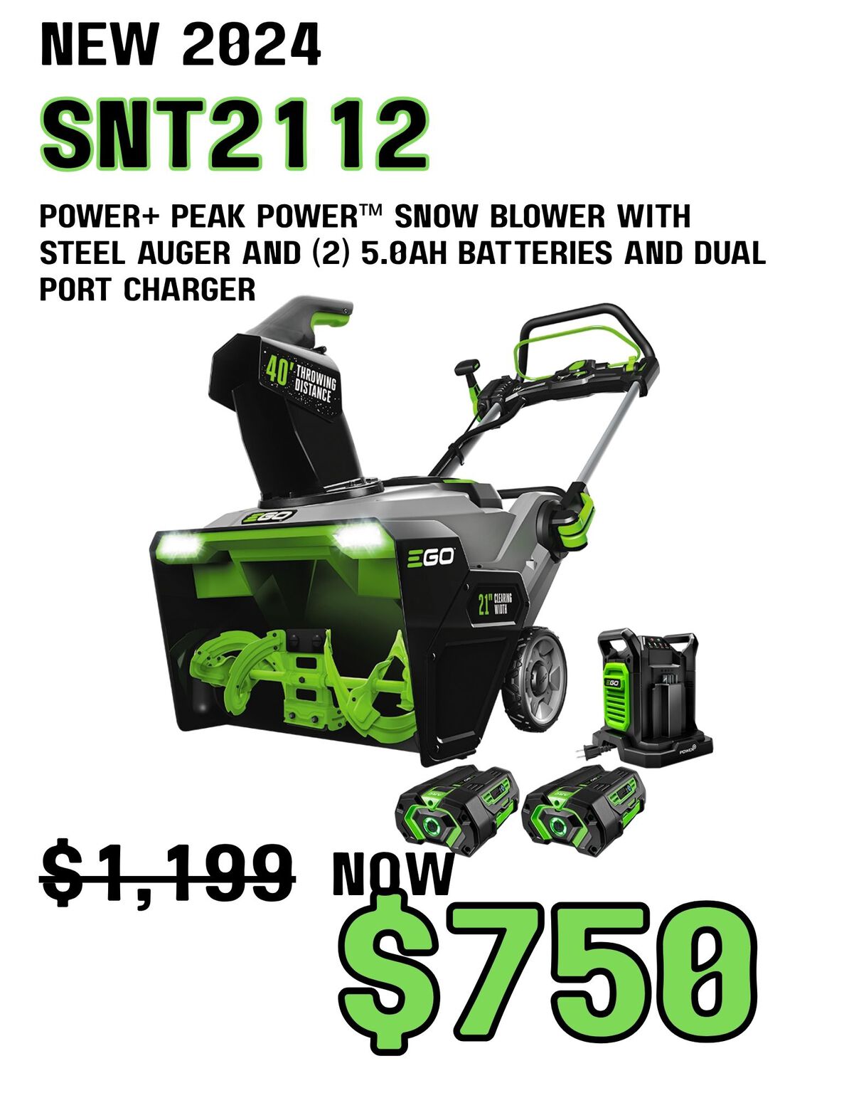 2024 EGO SNT2112 Image 2