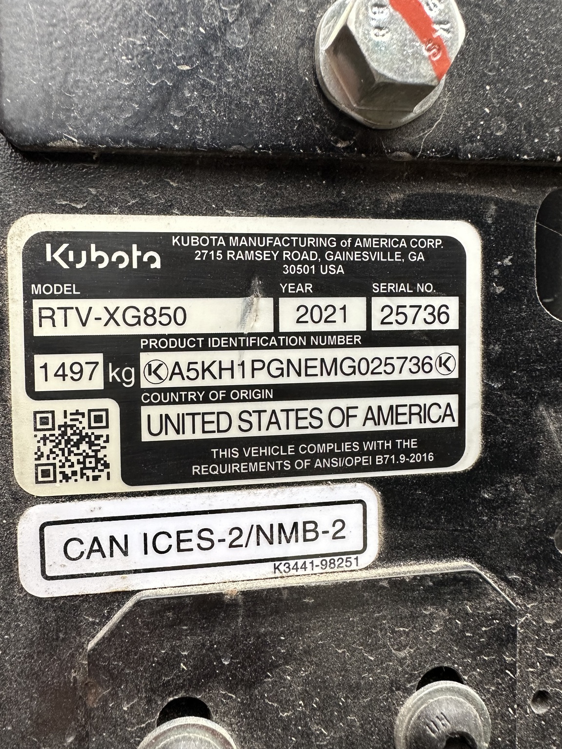 2021 Kubota RTV-XG850 Image 7