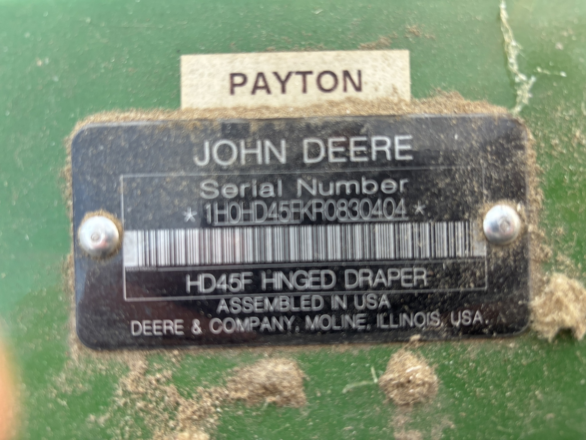 2024 John Deere HD45F at Heritage Tractor in Atchison, KS