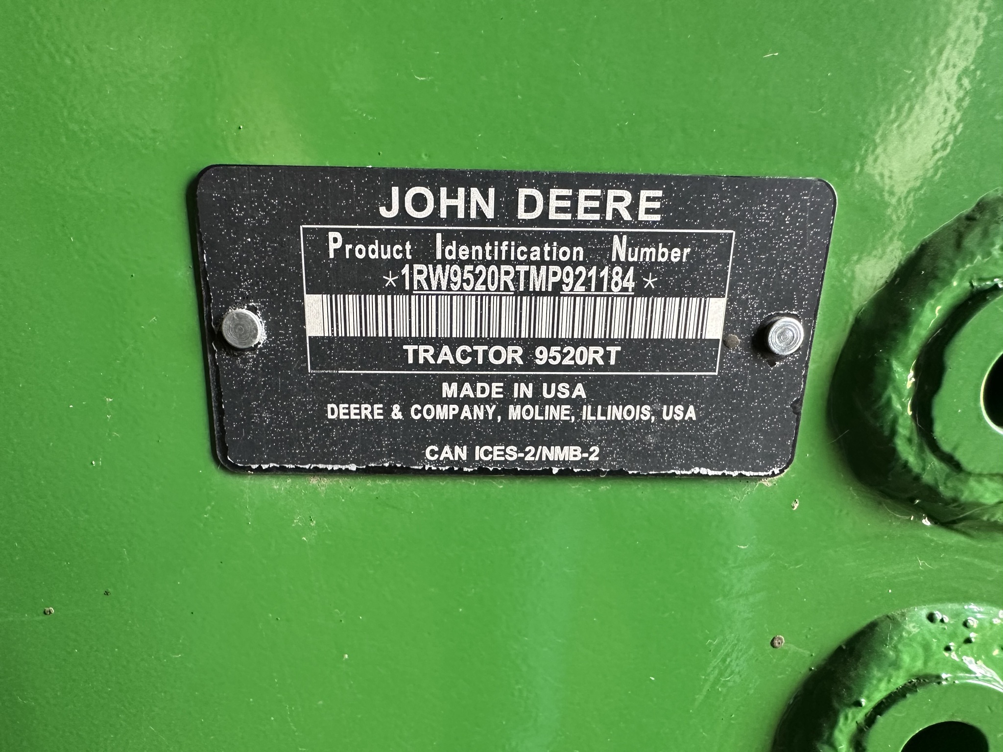  2021 John Deere 9520RT at Heritage Tractor in Lacon, IL