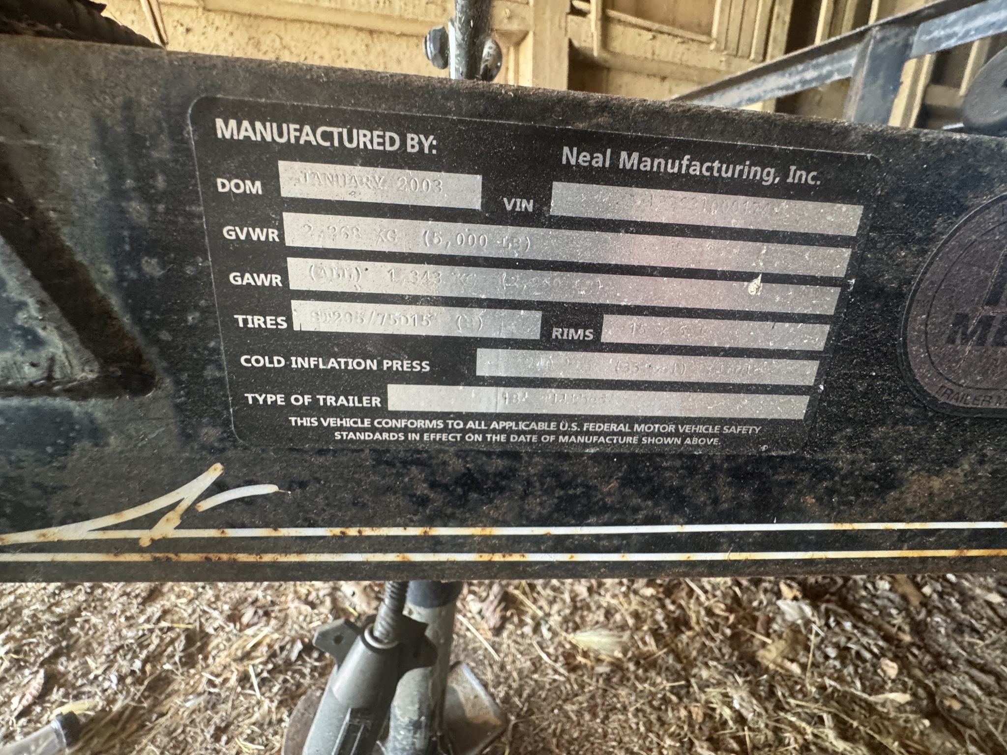 2003 Neal 16ft Tilt Deck Trailer Image 9