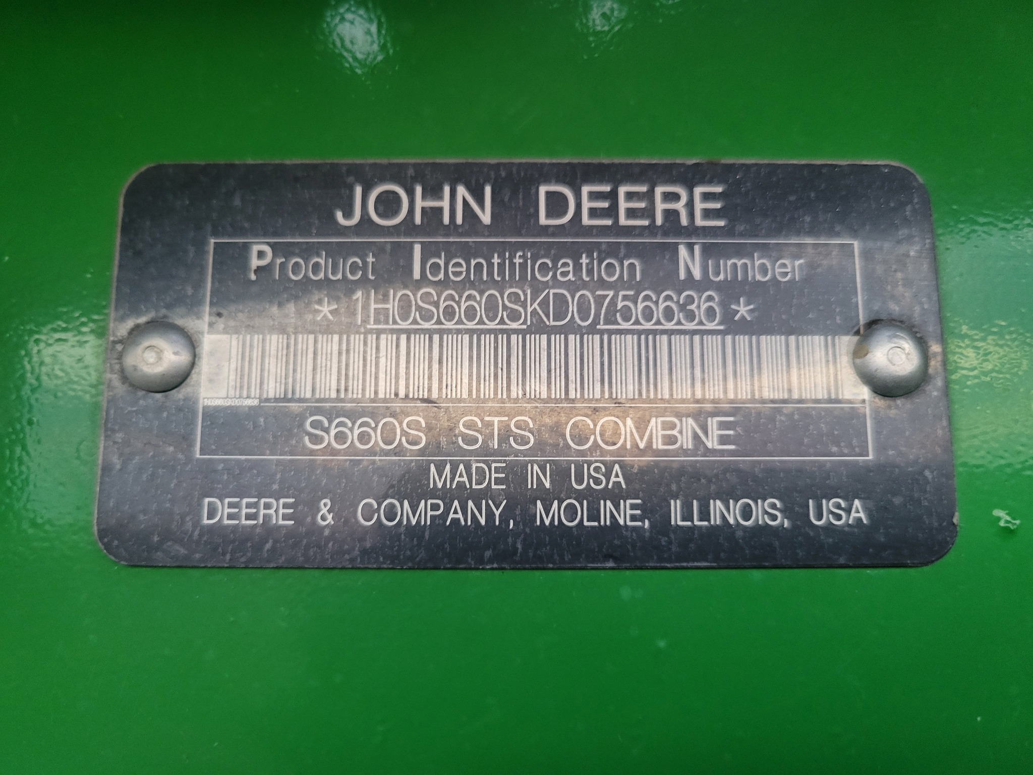 2013 John Deere S660 Image 4