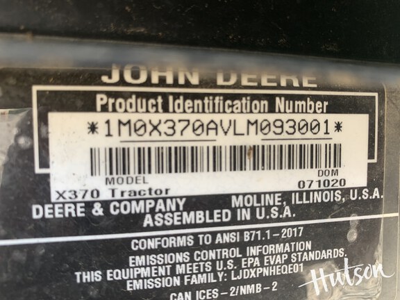 Photo of 2020 John Deere X370