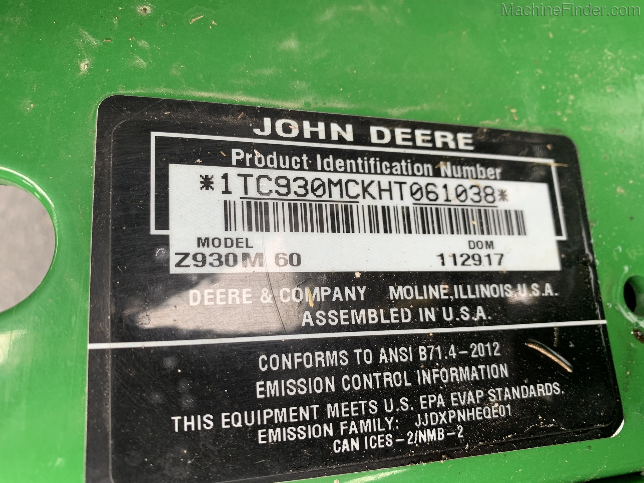 2018 John Deere Z930M Image 5