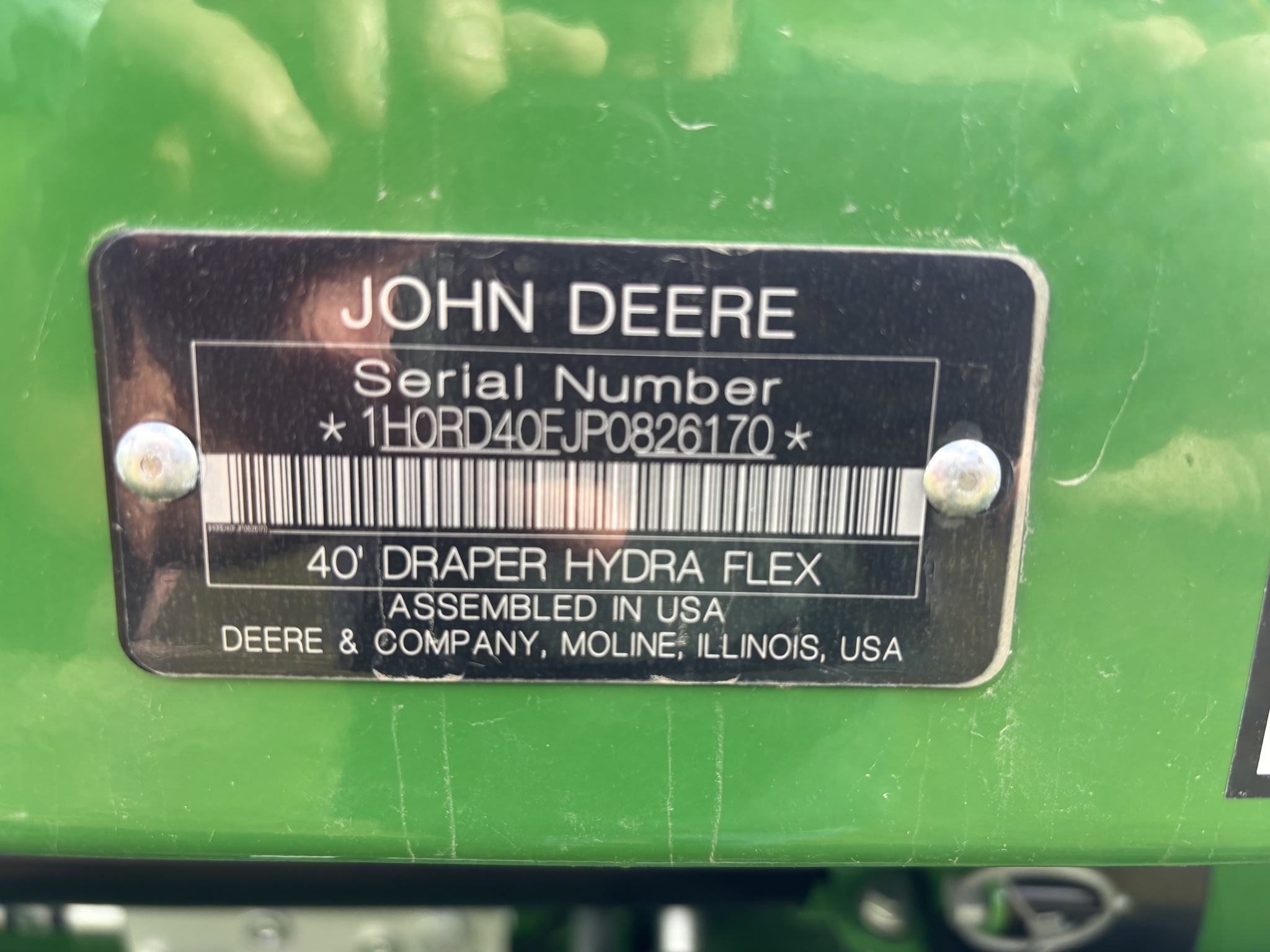  2023 John Deere RD40F at Heritage Tractor in Galesburg, IL