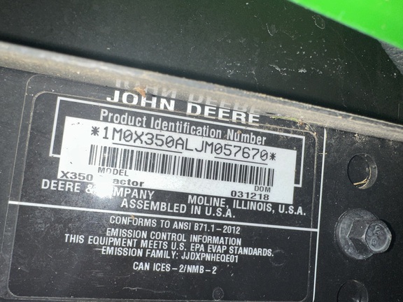 2018 John Deere X350 - Photo2