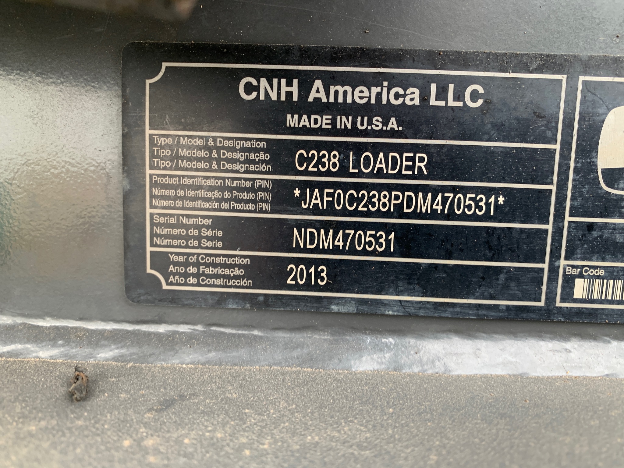  2013 New Holland C238 at Heritage Tractor in Lamar, MO