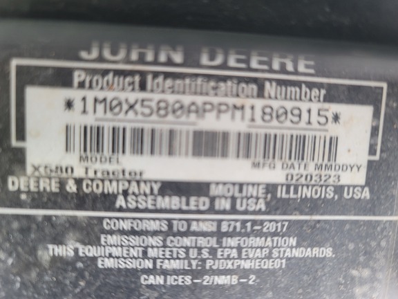 Photo of 2023 John Deere X580