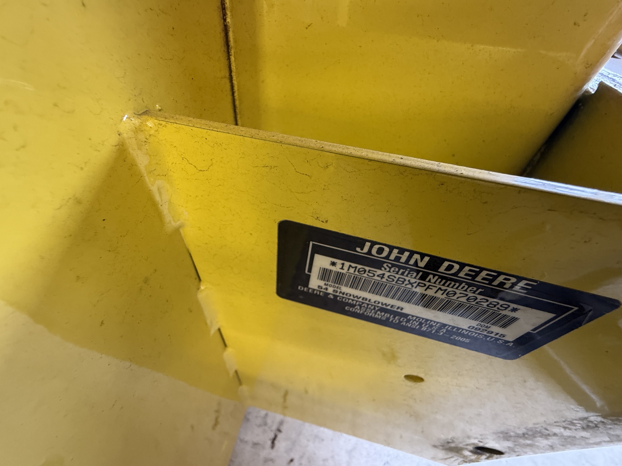 2015 John Deere 54 Snowblower Image 3