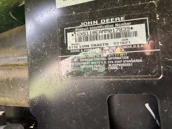 Used 2021 John Deere s110 Lawn & Garden Tractors at Koenig Equipment in Germantown, OH - Photo13