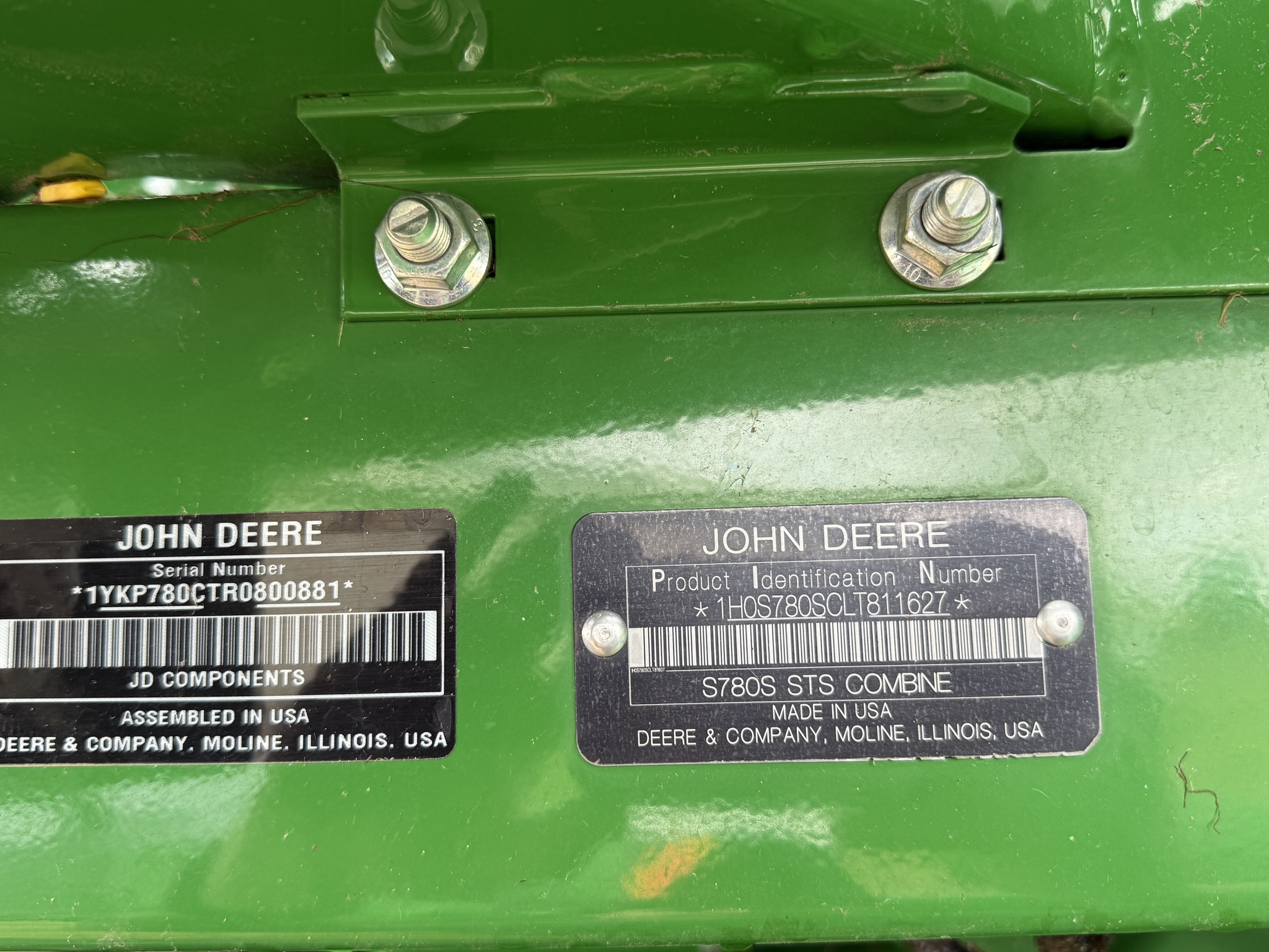  2020 John Deere S780 at Heritage Tractor in Brimfield, IL