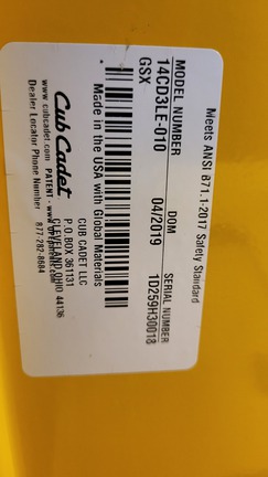 Photo of 2019 Cub Cadet GSX