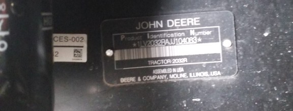 Photo of 2018 John Deere 2032R