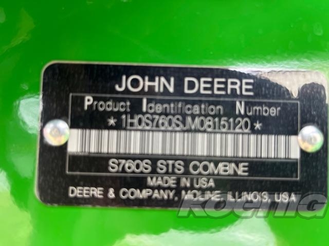 Used 2021 John Deere S760 Combines at Koenig Equipment in Oxford, OH - PhotoXL33