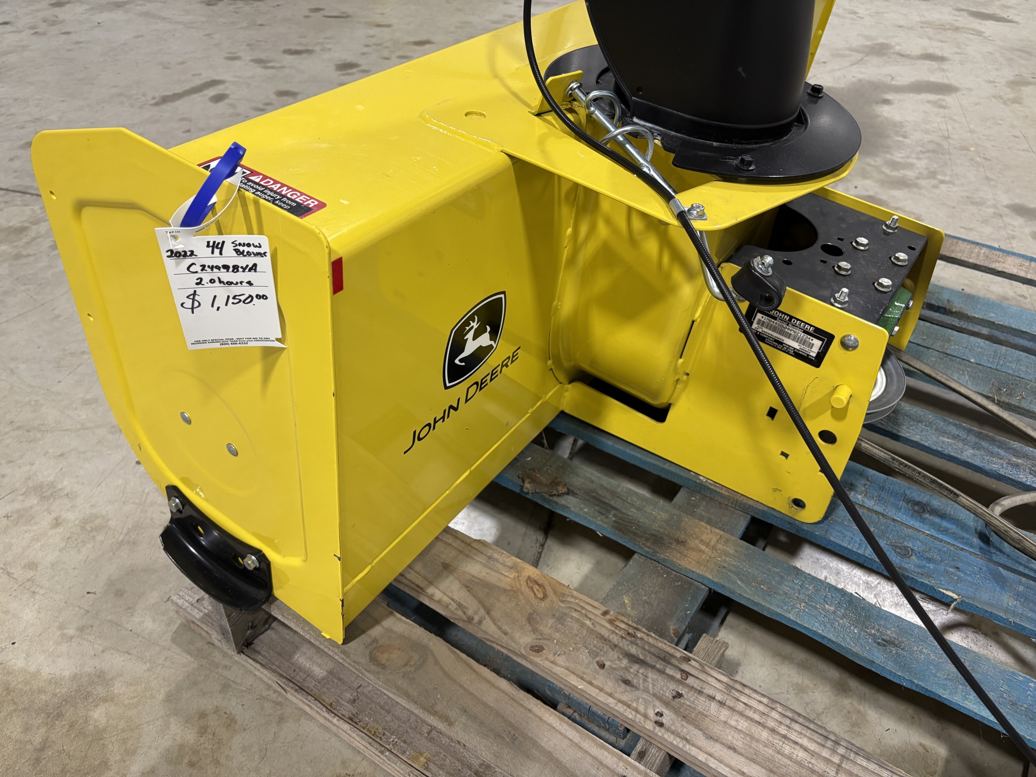 Used 2022 John Deere 44 Garden Tractor Mounted Snow Blowers at Koenig Equipment in Botkins, OH - PhotoXL4