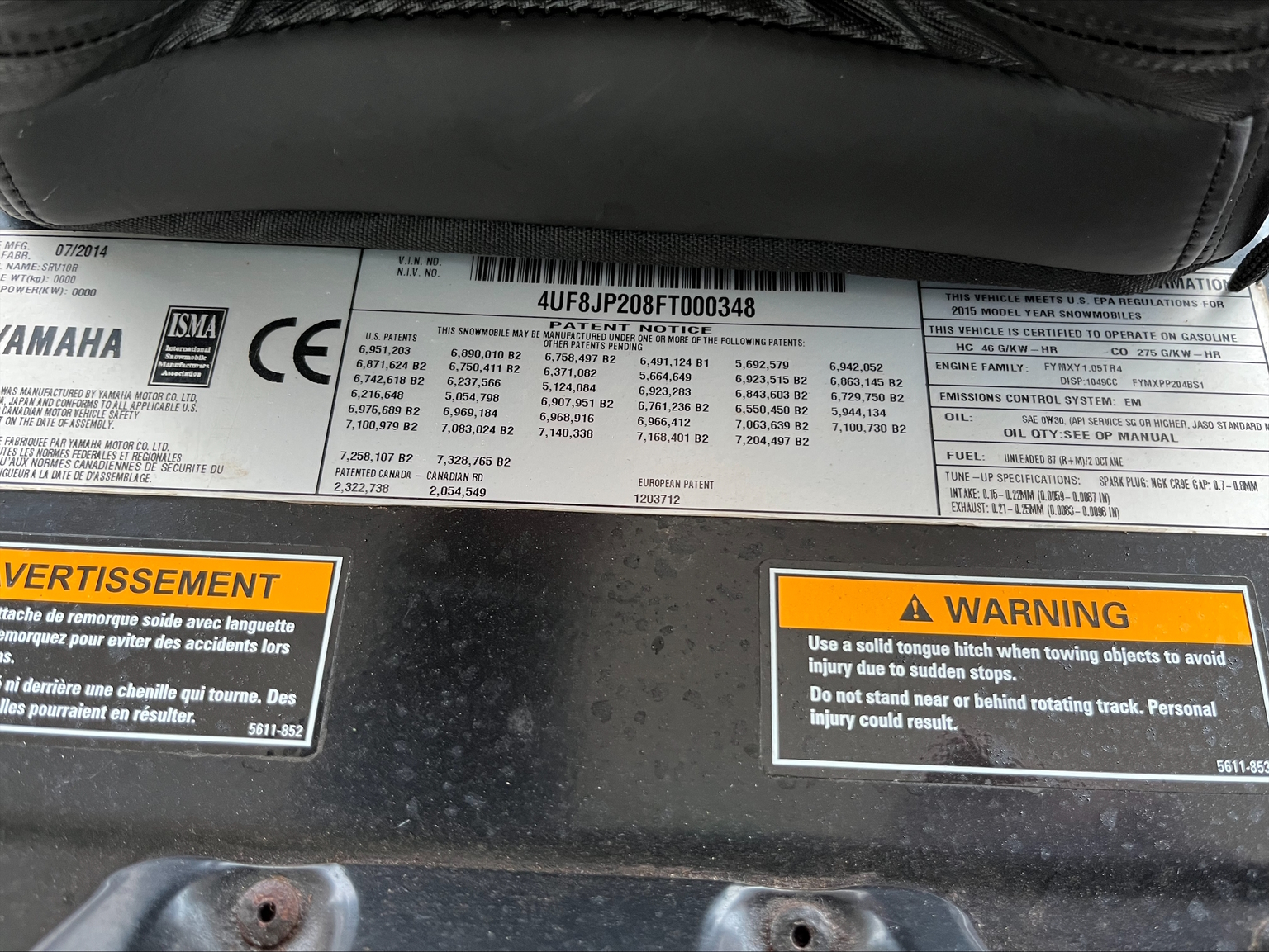 2015 Yamaha SR Viper R-TX DX Image 9