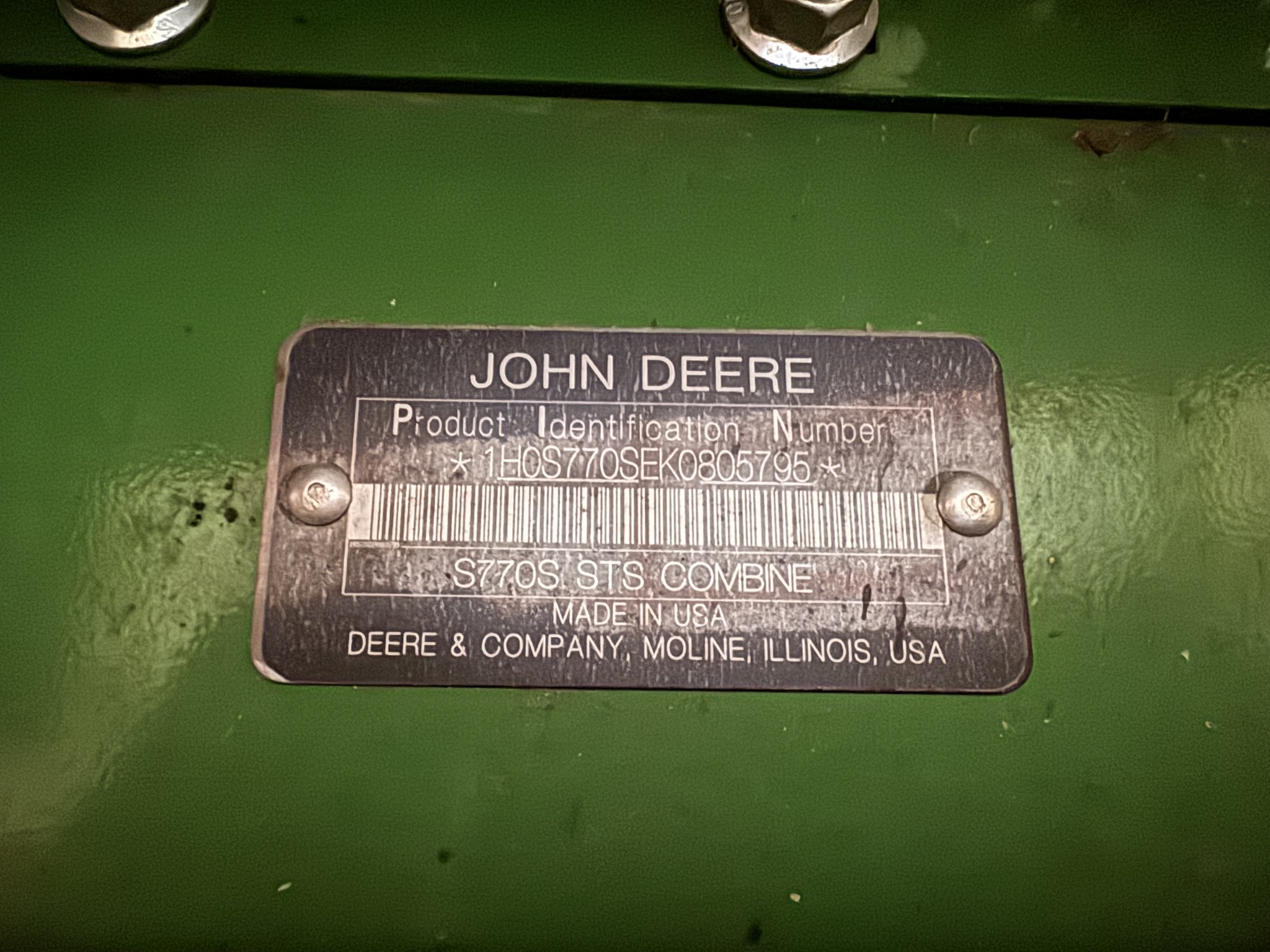  2019 John Deere S770 at Heritage Tractor in Galesburg, IL