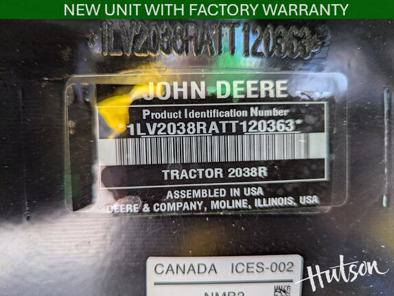 Photo of 2026 John Deere 2038R