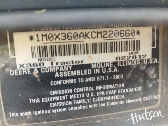 Photo of 2012 John Deere X360
